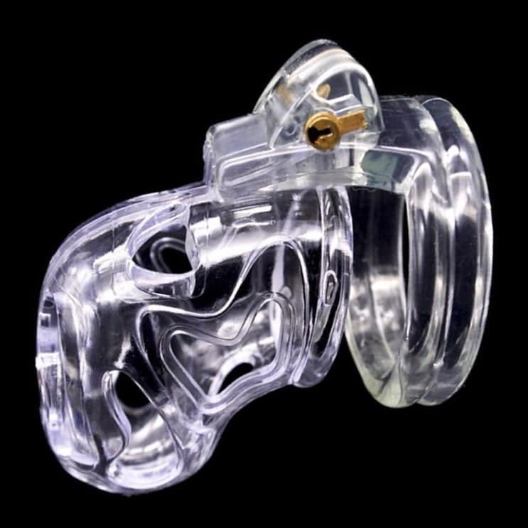 Klec Na Penis Plastová Cudnosti Průhledný Oheň